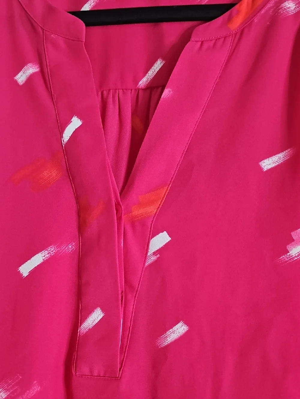 Apt. 9 Fuchsia Brushstroke Short-Sleeve V-Neck Blouse